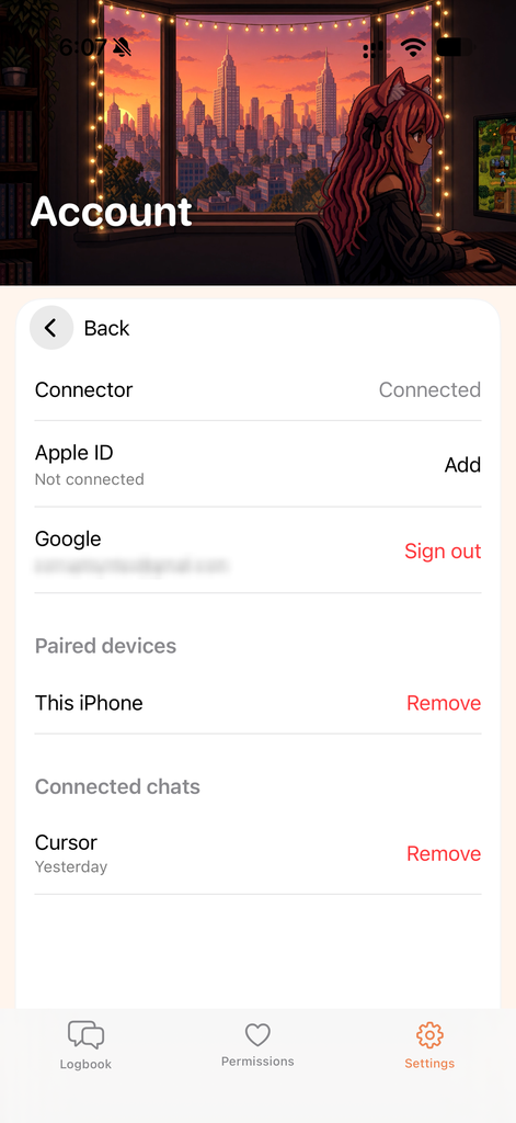 See and remove the devices and chats you’ve connected